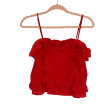 Forever 21 Red Ruffle Spaghetti Strap Top- Size S For Cheap