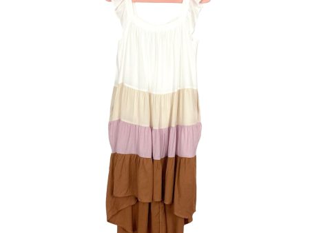 Moodie Colorblock Ruffle Strap Hi Low Dress NWT- Size XS Online Sale