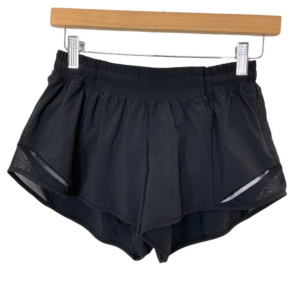 Lululemon Black with Mesh Sides Shorts- Size 6 Cheap