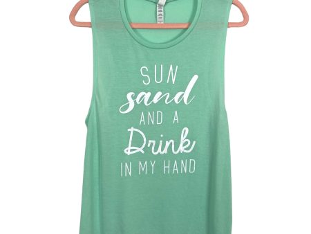 Bella + Canvas Sun Sand and Drink in My Hand Muscle Tank- Size L Discount