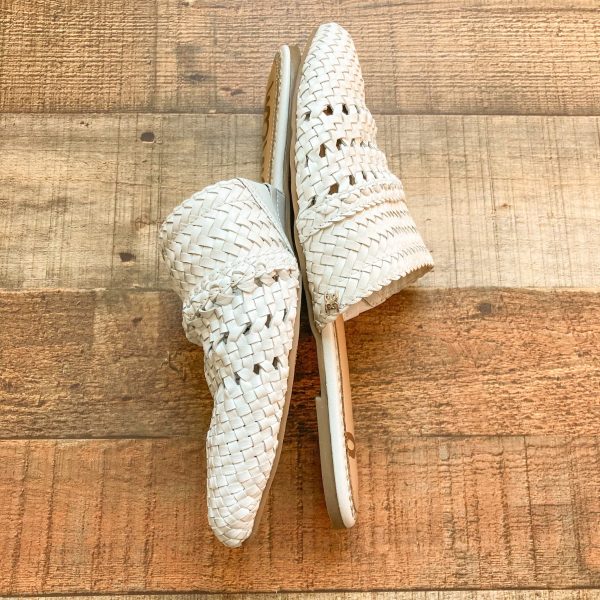 Sam Edelman White Leather Braided Mules- Size 8.5 Online now