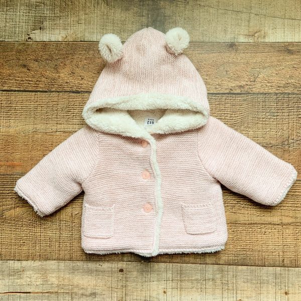 Baby Gap Pink Gold Faux Fur Lined Hooded Jacket- Size 0-3M Supply