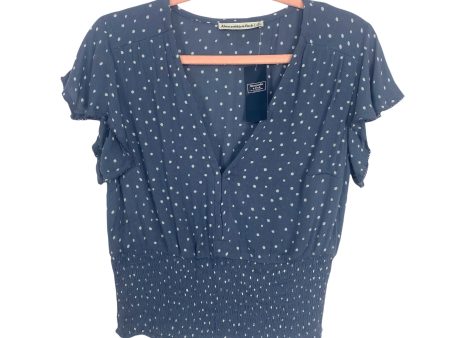 Abercrombie & Fitch Polka Dot Smocked Waist Front Hook & Eye Closure Top NWT- Size S Sale