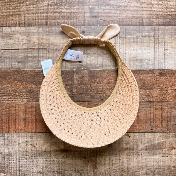 Time and True Tan Straw Visor Hat NWT Online Sale