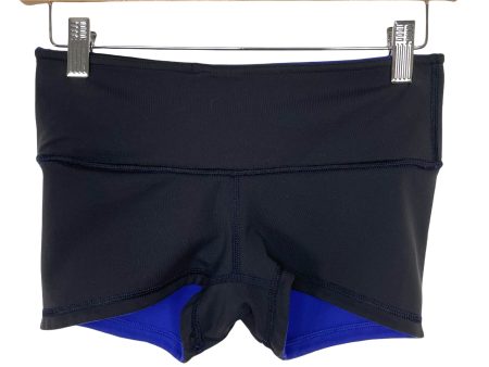 Lululemon Black Blue REVERSIBLE Yoga Shorts- Size 4 Discount