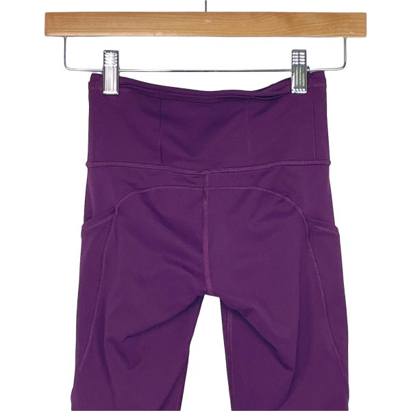 Lululemon Plum with Pockets Cropped Leggings- Size 2 (Inseam 24 ) Hot on Sale