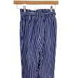 Shein Blue and White Striped Paper Bag Pants- Size XS Cheap