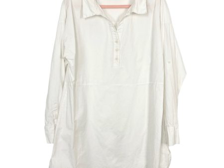 Amaryllis White Roll Tab Sleeve Cover Up- Size XL (see notes) Online Sale