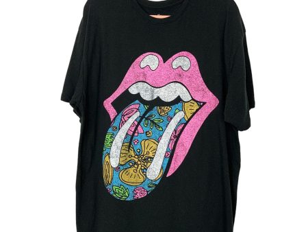 The Rolling Stones Black with Pink Lips Tee- Size L XL For Cheap