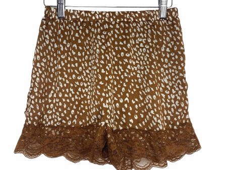 Crescent Animal Print Lace Trim Shorts- Size S Online