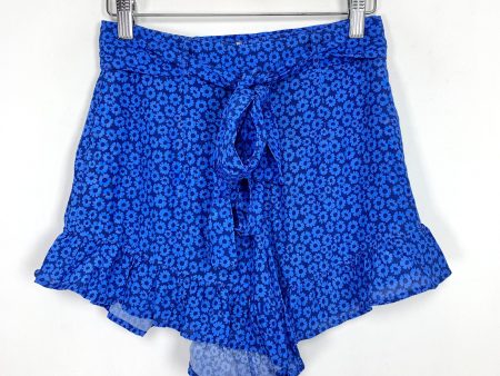 Privacy Please Blue Floral Print Belted Shorts- Size XS (We Have Matching Top!) Online now