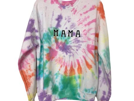 TYED Pink Purple Green Tie Dye Mama Sweatshirt- Size ~L (see notes) Fashion