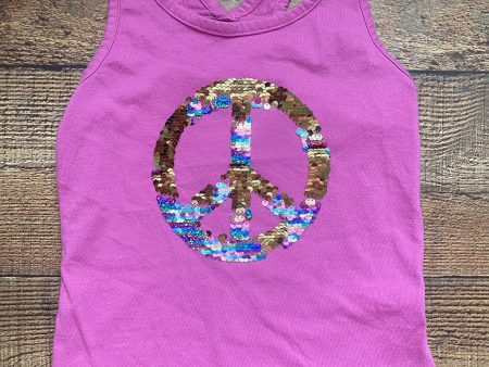 Cat & Jack Pink Racerback Sequin Peace Sign Top- Size XS (4 5) Cheap