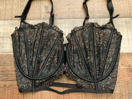 Figleaves Black Copper Mila Lurex Underwired Balcony Bra NWT- Size 34I Fashion