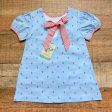 The Oaks Apparel Light Blue with Navy Red Anchor Pattern Dress with Matching Bloomers NWT- Size 3 (we have matching boys outfit) on Sale