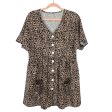 No Brand Animal Print Button Up Front Pocket Dress- Size S For Sale