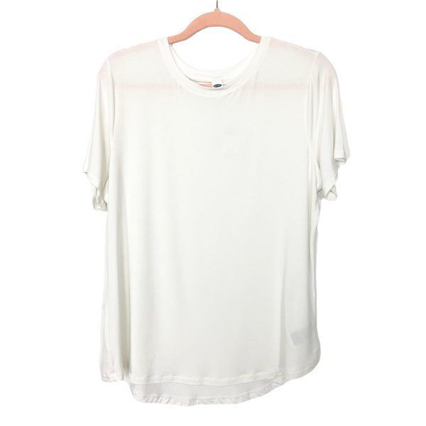 Old Navy White Crew Neck Top NWT- Size L Hot on Sale