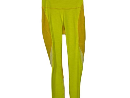 Outdoor Voices Neon Yellow and Mustard Color Block Cropped Leggings- Size XS (Inseam 24.5 ) Sale