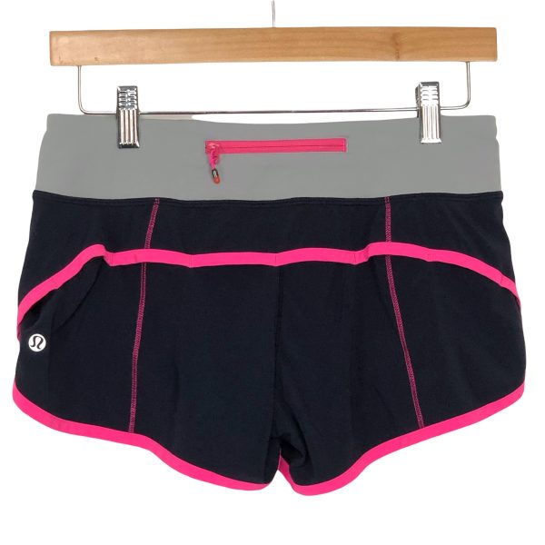 Lululemon Hot Pink Black Speed Shorts- Size 4 Discount