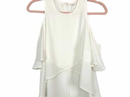 Blue Blush White Cut Out Sleeve Top- Size S Online Sale