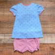 The Oaks Apparel Light Blue with Navy Red Anchor Pattern Dress with Matching Bloomers NWT- Size 3 (we have matching boys outfit) on Sale