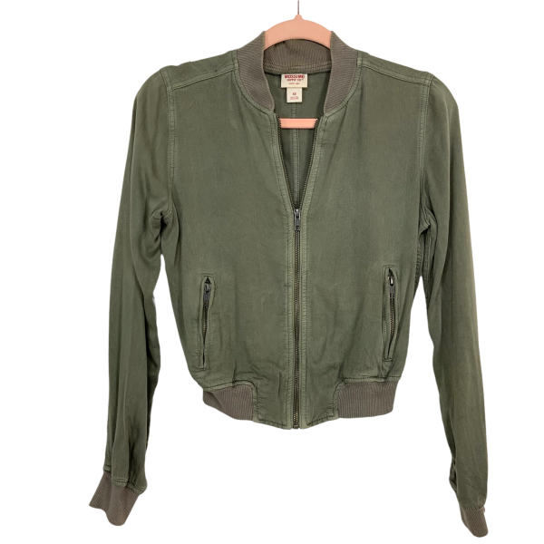 Mossimo Supply Co. Green Zipper Front Jacket- Size XS on Sale