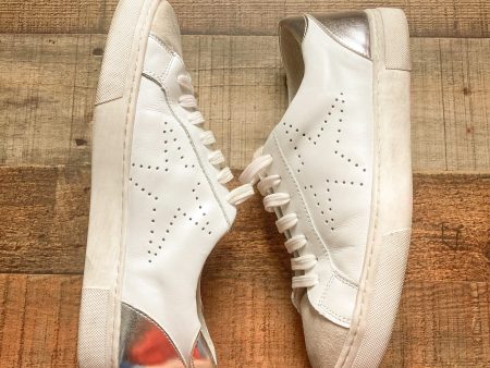 Steven New York White with Leather and Silver Sneakers- Size 8.5 Discount