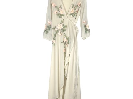 Hope & Ivy Maternity Cream Floral Embroidered Wrap High Low Dress- Size 12 (sold out online) Sale