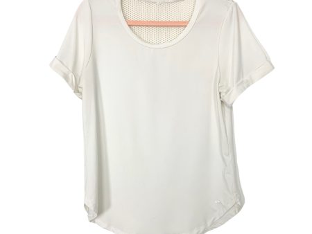 Marika White Mesh Back Top- Size ~M (see notes) Discount