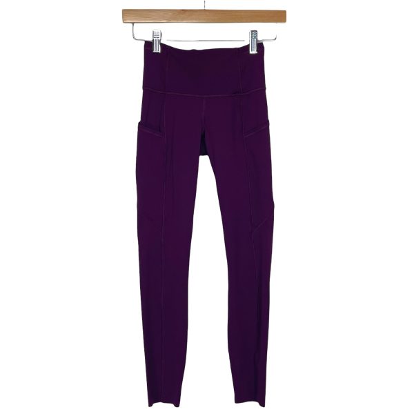 Lululemon Plum with Pockets Cropped Leggings- Size 2 (Inseam 24 ) Hot on Sale