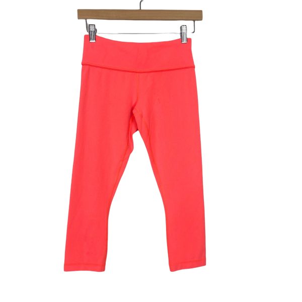 Lululemon Neon Coral Cropped Leggings- Size 4 (Inseam 20 ) Supply