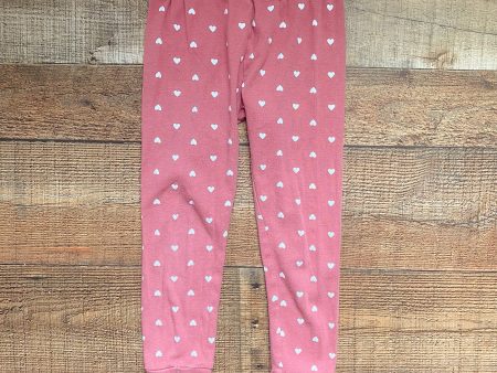 Carter s Mauve White Hearts Leggings- Size 5 For Sale