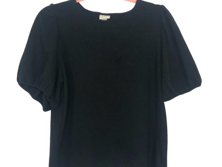 A New Day Black Puff Sleeve Top- Size S For Discount