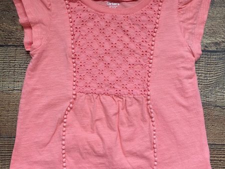 Carter s KID Coral Eyelet Flutter Sleeves Top- Size 5 For Discount