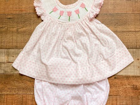 Poppy Kids Co. Smocked Tulip Rosie Dress with Matching Bloomers- Size 2T (see notes) For Cheap