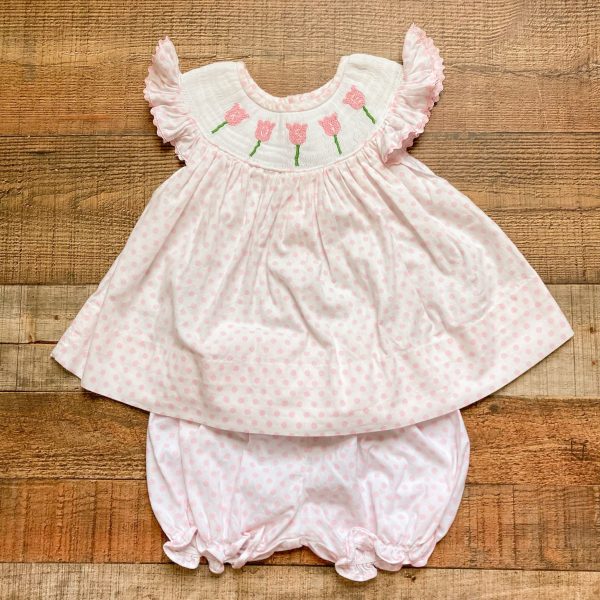 Poppy Kids Co. Smocked Tulip Rosie Dress with Matching Bloomers- Size 2T (see notes) For Cheap