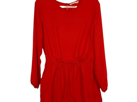 Buddy Love Red Off the Shoulder Romper- Size M on Sale