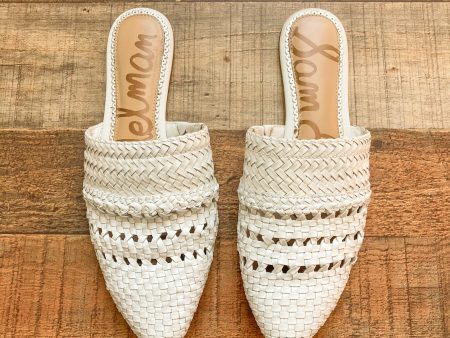 Sam Edelman White Leather Braided Mules- Size 8.5 Online now