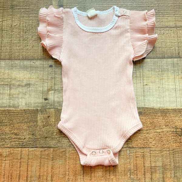 No Brand Ribbed Ruffle Onesie and Short Set- Size ~3-6M (sold as a set, see notes) Online