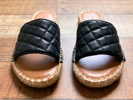 Time and True Black Memory Foam Espadrille Slide Sandals- Size 7.5 (BRAND NEW) For Cheap