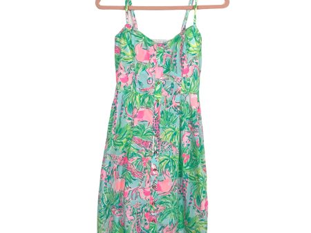 Lilly Pulitzer Greens and Pinks Print Easton Dress NWT- Size 0 Sale