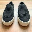 America Eagle Outfitters Black Suede Slip On Platform Sneakers- Size 7 For Cheap