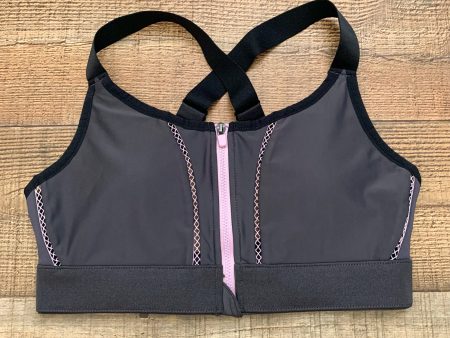 Fabletics High Support Grey and Pink Sports Bra- Size S Hot on Sale