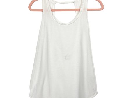 Nike White Dri-Fit Exposed Back Tank- Size S on Sale