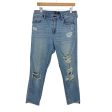 Abercrombie & Fitch Simone High Rise Ankle Light Wash Distressed Denim Jeans- Size 32 14R (Inseam 24 ) Hot on Sale