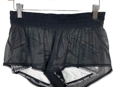 Lululemon Black White Printed Shorts with Black Mesh Overlay- Size ~4 (see notes) Sale