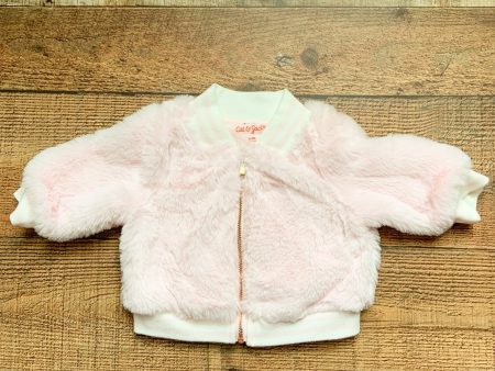 Cat & Jack Pink and White Faux Fur Jacket- Size 0-3M Cheap