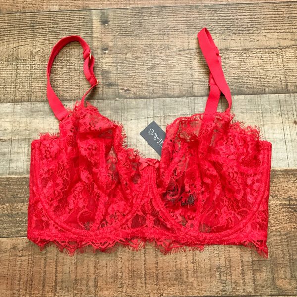 Figleaves Red Pulse Lace Underwired Balcony Bra NWT- Size 34I Supply