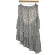 Vestique Grey Floral Print Asymmetrical Hem Skirt- Size M Supply