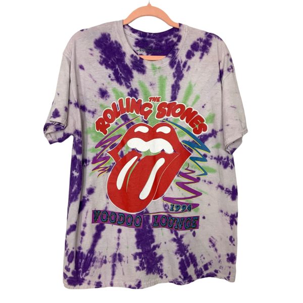 The Rolling Stones 1994 Voodoo Lounge Purple Green Tie Dye Tee- Size M Discount